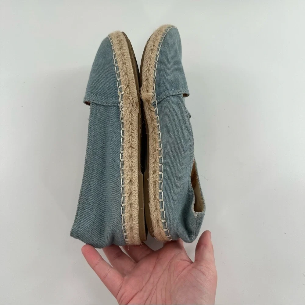 Espirit womens Wyoming flats size 6.5 blue denim pointy toe Espadrilles loafers